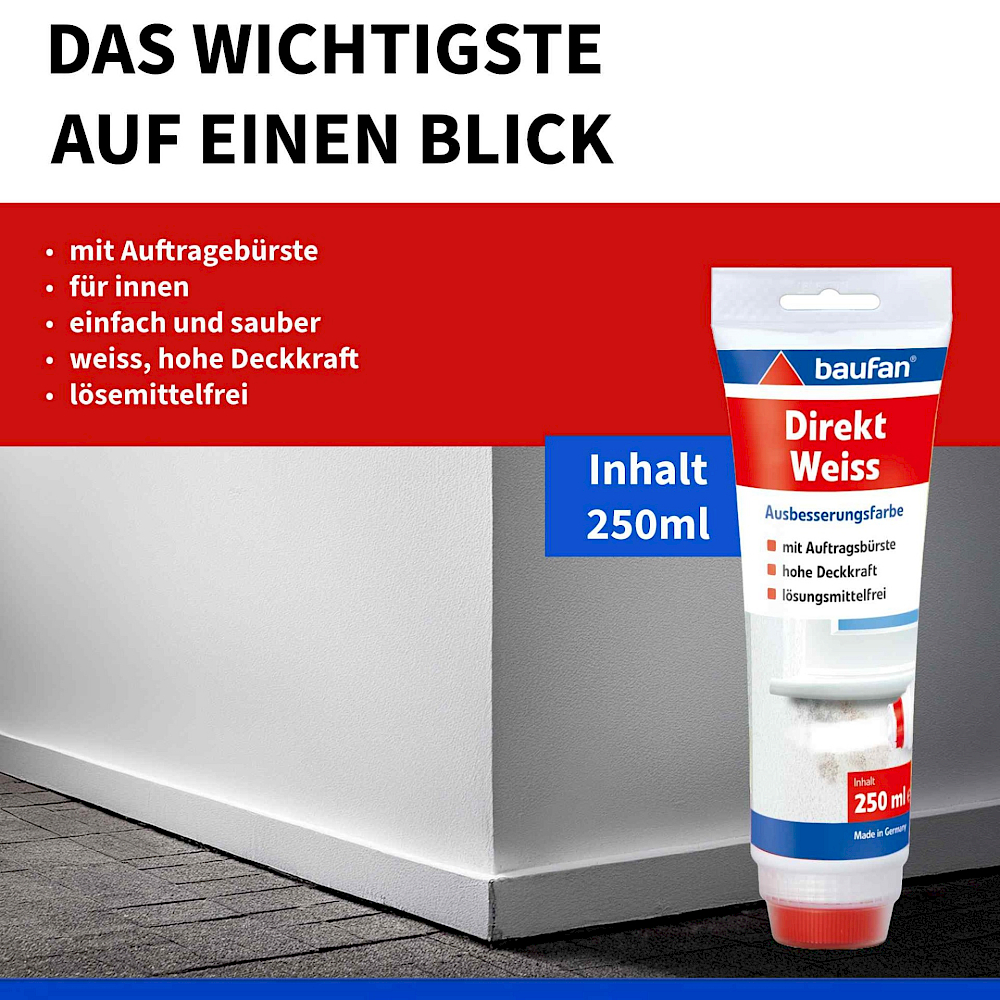 baufan - Direct White Touch-Up Paint - 250g